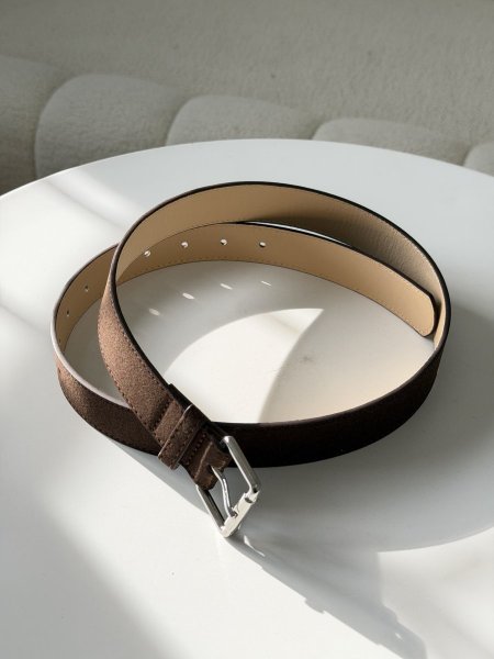 حزام جلد مع قماش باللون البني <br> <span class='text-color-warm'>سيتوفر قريبا❤️</span>