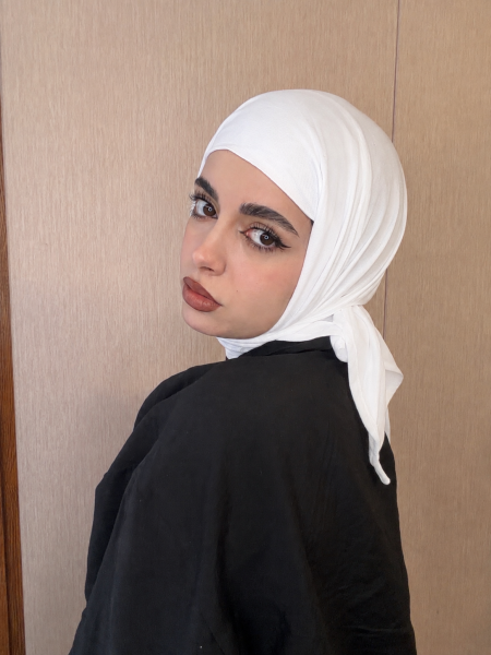 شال مثلث قطني ابيض